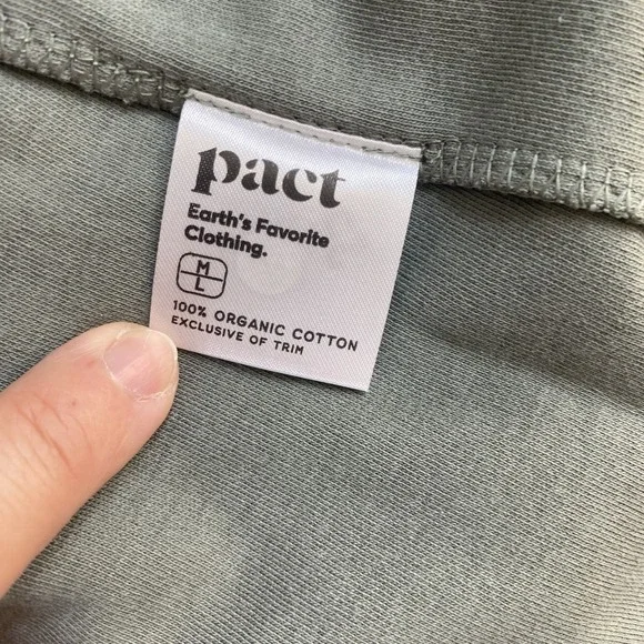 PACT Open Cardigan Sweater Women Sz M/L Green 100% Organic Cotton Lounge - Picture 5 of 11